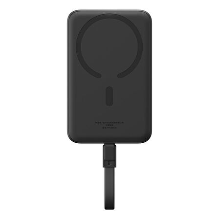 Baseus MgSafe Mini 30W 10.000 mAh Type-C Kablolu Kablosuz Şarjlı Powerbank Siyah