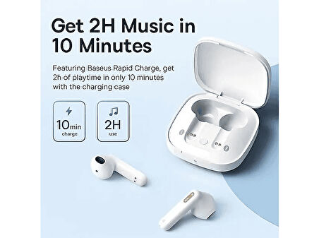 BASEUS Bowie E16 True Wireless Bluetooth Kulak İçi Kulaklık Beyaz