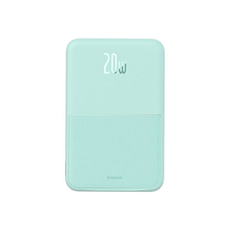 Baseus MagPro Magnetic Bracket Wireless Fast-Charging Power Bank 5000mAh 20W Peppermint Blue (with Simply Series Charging Cable Type-C to Type-C (20V/3A) 30cm White)