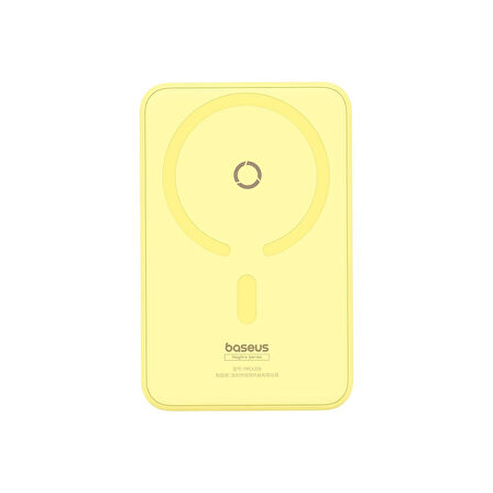 Baseus MagPro Magnetic Bracket Wireless Fast-Charging Power Bank 5000mAh 20W Lemon Yellow (with Simply Series Charging Cable Type-C to Type-C (20V/3A) 30cm White)
