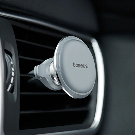 Baseus Magnetic Air Vent Oversaes Mıknatıslı ve Kablo Tutuculu Araç İçi Telefon Tutucu-Frost Gri