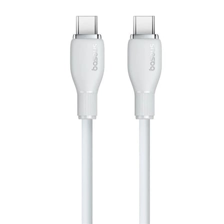 Baseus Pudding Serisi Type-C - Type-C 100w 5A 1.2m Beyaz Hızlı Şarj Kablosu