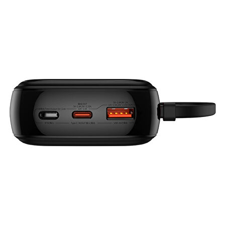Baseus Qpow Pro+ Plus 20.000mAh 22.5W Dijital Ekran Powerbank Hızlı Şarj Type-C Kablolu iPhone 15/16 Tüm Seriler Uyumlu!