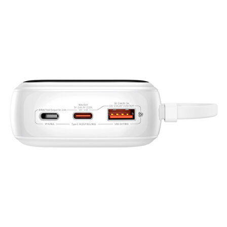Baseus Qpow Pro+ Plus 20.000mAh 22.5W Dijital Ekran Powerbank Hızlı Şarj Type-C Kablolu iPhone 15/16 Tüm Seriler Uyumlu!