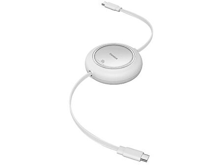 BASEUS Free2 Pull Mini Kablolu USB-C 100W Şarj Kablosu Beyaz
