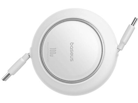 BASEUS Free2 Pull Mini Kablolu USB-C 100W Şarj Kablosu Beyaz