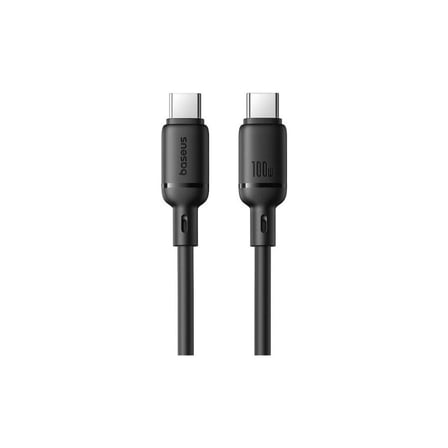 Baseus Silky Series Type-C To Type-C 100W Hızlı Şarj Kablosu 1m - Siyah