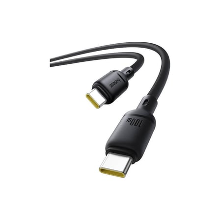 Baseus Silky Series Type-C To Type-C 100W Hızlı Şarj Kablosu 1m - Siyah
