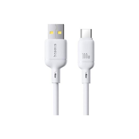 Baseus Silky Series USB To Type-C 100W Hızlı Şarj Kablosu 1m - Beyaz