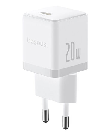 Baseus Palm USB-C Ultra Mini Hızlı Şarj Aleti 20W, Beyaz