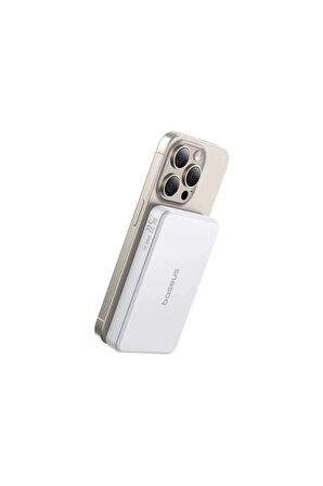 Baseus Airpow Qi2 Manyetik Powerbank 10.000 mAh ( 22.5W - 2 Port ) - Beyaz