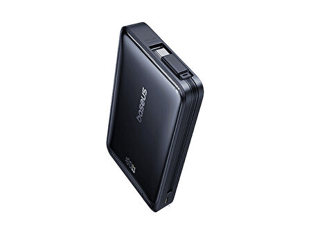 BASEUS Nomos Qi2 10.000 mAh 45W Manyetik Taşınabilir Şarj Cihazı Siyah