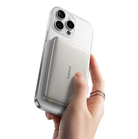 Baseus PicoGo Ultra-Slim Qi2 Titanyum 10000 mAh Hızlı Şarj MagSafe Powerbank