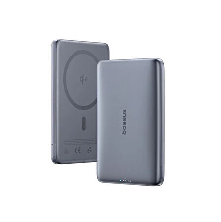 Baseus PicoGo Ultra-Slim Qi2 Gri 10000 mAh Hızlı Şarj MagSafe Powerbank
