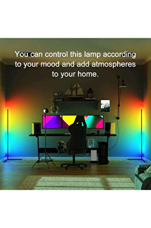 RGB LED 150cm Kule Tip Köşe Arka Plan Atmosfer Dekor Lambası