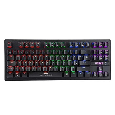 Marvo KG901TR Wired Jixian Blue Switch TKL Rainbow Full Mekanik Profesyonel Gaming Klavye