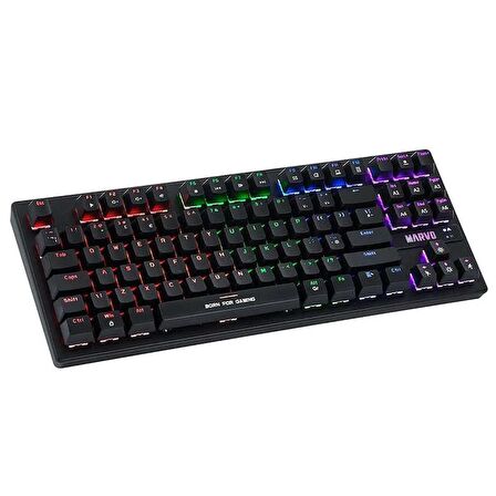 Marvo KG901TR Wired Jixian Blue Switch TKL Rainbow Full Mekanik Profesyonel Gaming Klavye