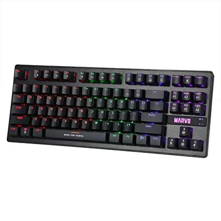 Marvo KG901TR Wired Jixian Blue Switch TKL Rainbow Full Mekanik Profesyonel Gaming Klavye