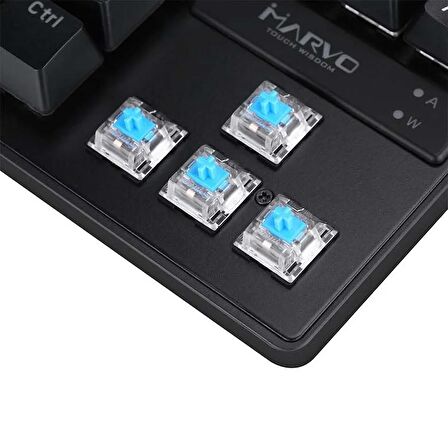 Marvo KG901TR Wired Jixian Blue Switch TKL Rainbow Full Mekanik Profesyonel Gaming Klavye