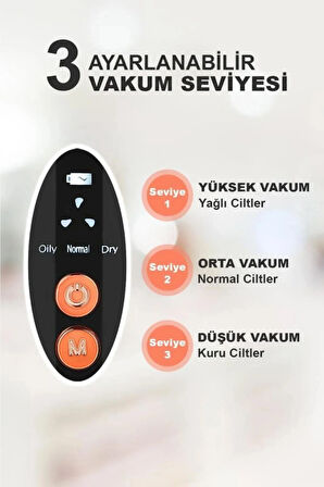 HYUNDAI Dijital Göstergeli 6 Başlıklı Cilt Temizleme Vakum Aleti Turuncu Beyaz Detaylı