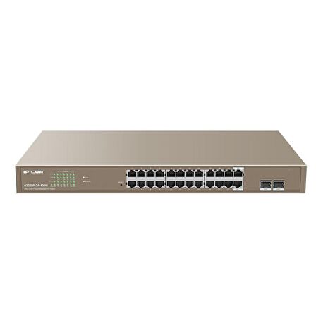 IP-COM G3326P-24-410W 24 PORT GIGABIT+ 2X1GB SFP UPLINK L2 YÖNETİLEBİLİR 370W POE RACKMOUNT SWITCH 