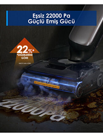 Tineco Floor One S9 Artist Steam Kablosuz Buharlı Akıllı Islak Kuru Süpürge, Zemin Temizleyici Paspas, 140°C Yüksek Isılı Hypersteam Buhar Teknolojisi, 22KPA Güçlü Emiş
