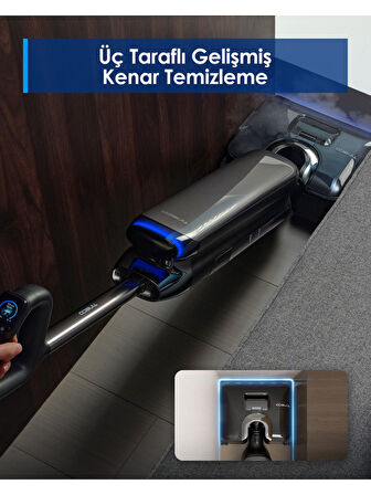 Tineco Floor One S9 Artist Steam Kablosuz Buharlı Akıllı Islak Kuru Süpürge, Zemin Temizleyici Paspas, 140°C Yüksek Isılı Hypersteam Buhar Teknolojisi, 22KPA Güçlü Emiş