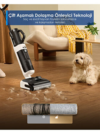 Tineco Floor One Switch S6 Stretch Kablosuz Akıllı Islak Kuru Elektrikli Süpürge, Zemin Temizleyici Paspas, 21KPA Güçlü Emiş, Çoklu Yüzey Için 5i1 Arada Süpürge