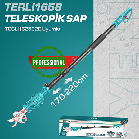 TOTAL AKÜLÜ BUDAMA MAKASININ TELESKOPİK SAPI - UZATMA ÇUBUĞU- TERLI1658 16V