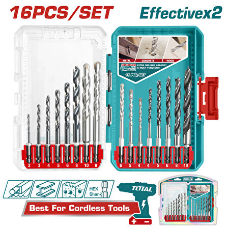 TOTAL 16 PARÇA MATKAP UCU SETİ TACSDL11608