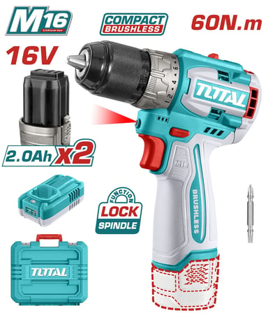 TOTAL LI-ION AKÜLÜ KÖMÜRSÜZ MATKAP TDLI16682E