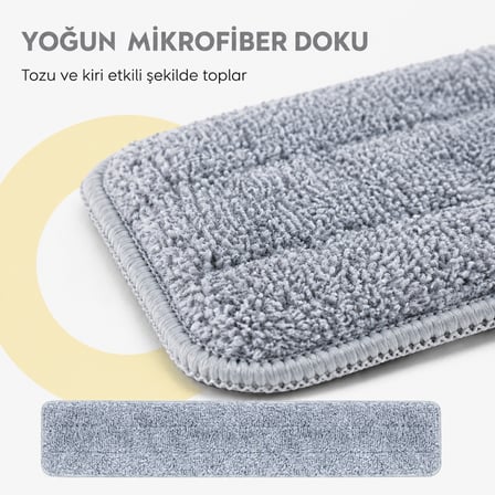 VUSIGN VS1420 Düz Mop Uyumlu Yüksek Emici Paspas Bezi 39 × 12 cm