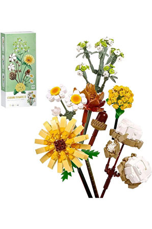 Loz Ebedi Çiçekler: Pamuk Papatya Gerbera 646 Parça Block Oyuncak Lz1670