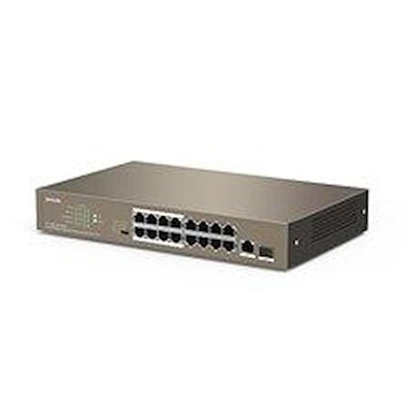 TENDA TEF1118P-16-150W 16 Port 10/100Mbps +1 Gigabit/SFP Slotlu Switch 16 Port