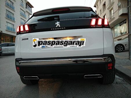 S-Dizayn Peugeot 3008 Krom Egzoz Çıkışı 2 Prç. 2016 Üzeri