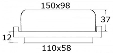 Gömme lamba, 150x98 mm Sarı