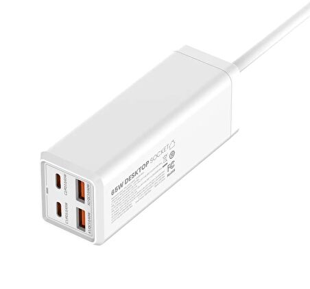 Ldnio SC1418 USB 65 Watt Hızlı Şarj Aleti Beyaz