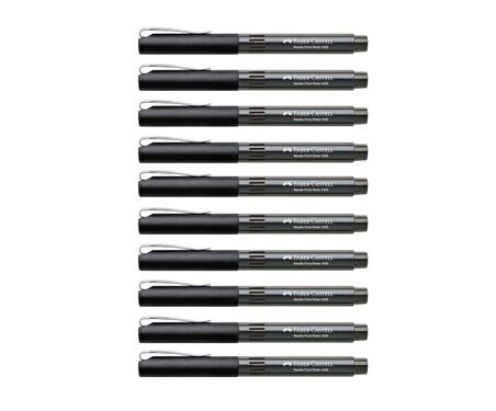 Faber-Castell İğne Uçlu Roller Siyah 10'lu (5020540599)