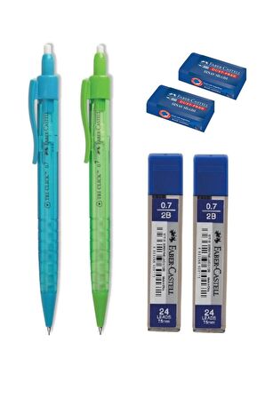 Tri Click Versatil Kalem 0.7 Mm 2 Adet 0.7 Mm uç 2 Adet Sınav Silgi 2 Adet
