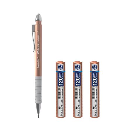 Faber-Castell Apollo Versatil Kalem 0.7 Rose Gold + 3 Adet Grip Min 120'li 0.7 Rose Gold