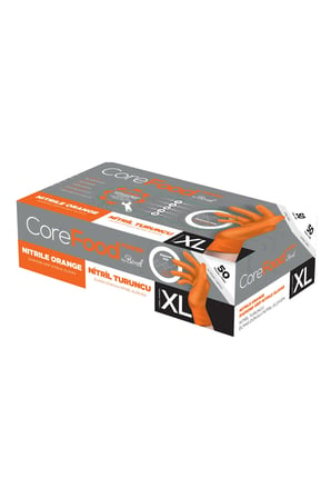 Nitril Turuncu Power Pudrasız Muayene Eldiveni XL - 5 Paket 50 li Tek Ebat
