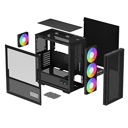 DeepCool CH560-DIGITAL-PF70 700W 80+ USB 3.0 E-ATX Mid Tower Gaming (Oyuncu) Kasa