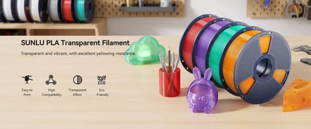 SUNLU PLA Transparan Şeffaf Filament Koyu Mavi 1.75mm 1kg