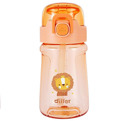 Bee Diller Tritan Pipetli Su Matarası 550Ml Turuncu