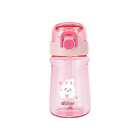 Diller Tritan Pipetli Çocuk Matara Pembe 550 ml