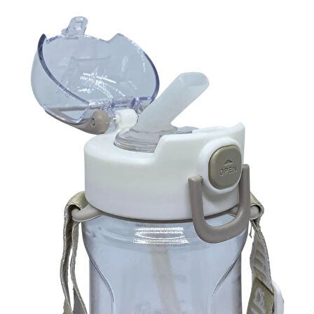 Diller Tritan Pipetli Çocuk Matara Beyaz 550 ml