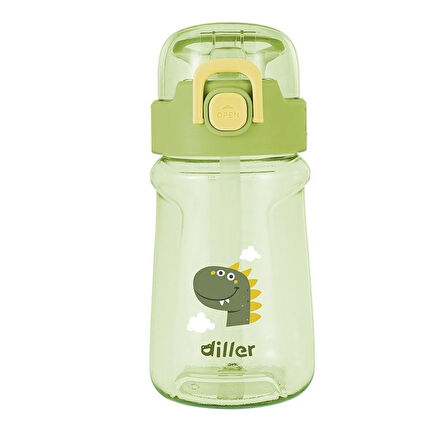 Diller Tritan Pipetli Çocuk Matara Yeşil 550 ml