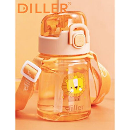 Diller Tritan Pipetli Çocuk Matara Turuncu 550 ml