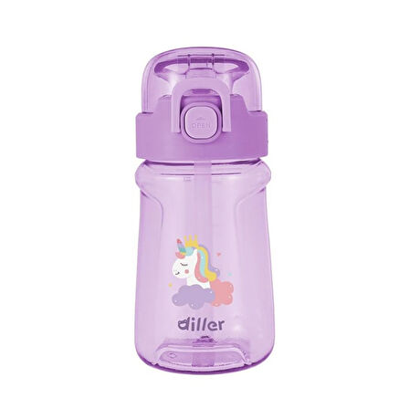 Diller Tritan Pipetli Çocuk Matara Mor 550 ml