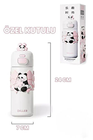 Vagonlife Diller D9317 480ml Çift Kullanım Pipetli Çelik Matara